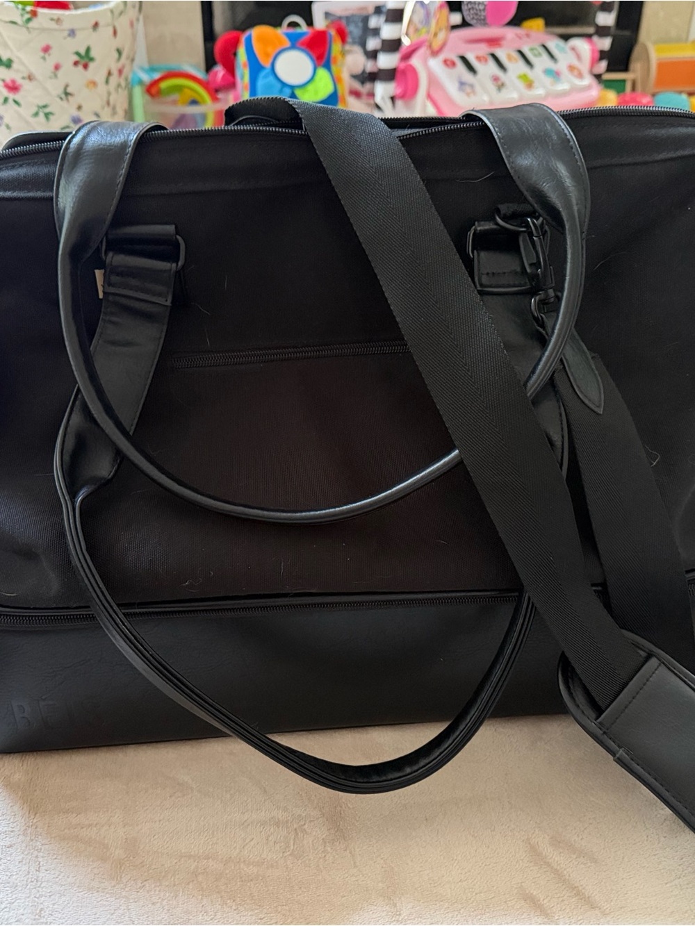 BEIS Black Travel Duffel with Detachable Laptop Sleeve - Picture 5 of 7
